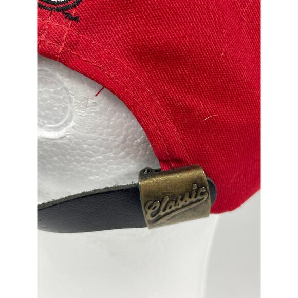 Vintage University Of Utah Red Leather Strapback Hat Front Embroidered - Picture 8 of 12